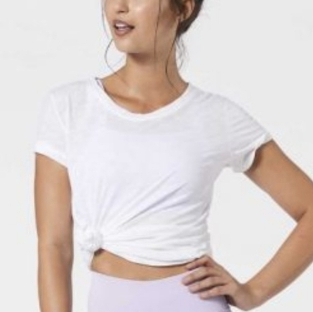 NUX****last small**** White Crop Tee small NWT